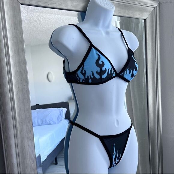 ROMWE Fire Print Mesh Lingerie Set Size S - Picture 4 of 7